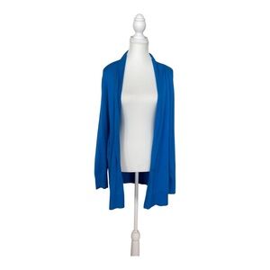 Lands' End Open-Front Cobalt Blue Women's Cardigan Medium ( 10-12)